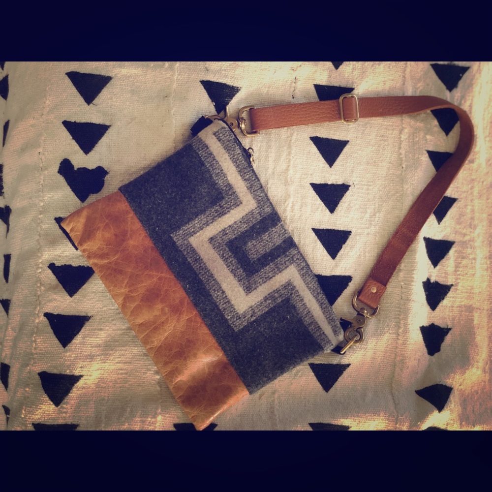 Rais Case Leather and Wool Pouch